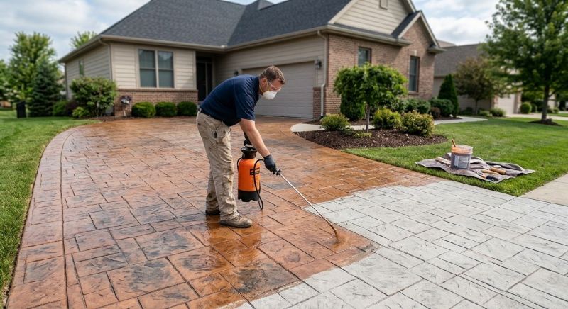 Driveway Concrete Staining in Fort Worth, TX