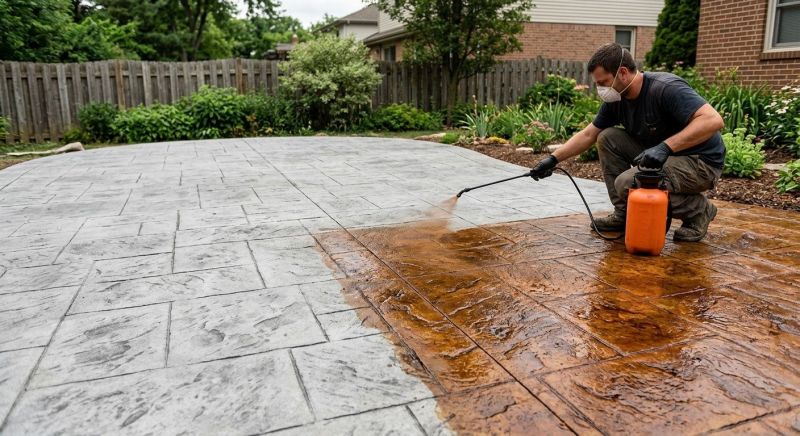 Stamped Concrete Staining in Fort Worth, TX