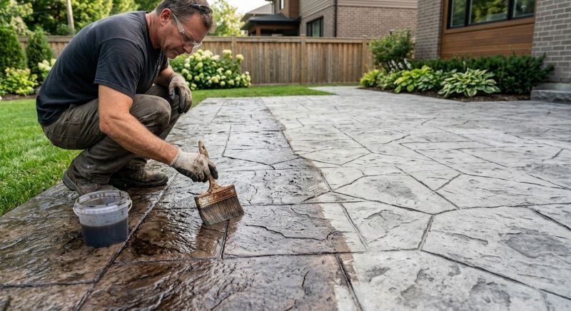 Stamped Concrete Staining in Dallas, TX