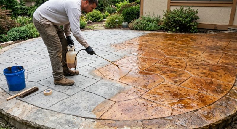 Stamped Concrete Staining in Dallas, TX